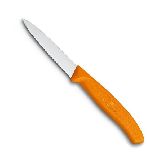Нож Victorinox для очистки овощей, лезвие 8 см волнистое, оранжевый (6.7636.L119)
