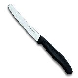 Нож Victorinox для томатов и сосисок, лезвие 11 см волнистое, черныйx (6.7833)