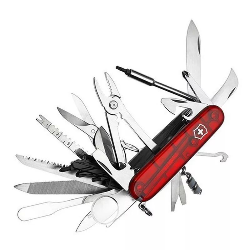 Нож Victorinox SwissChamp XLT, 91 мм, 49 функций, полупрозрачный красный (1.6795.XLT)Купить