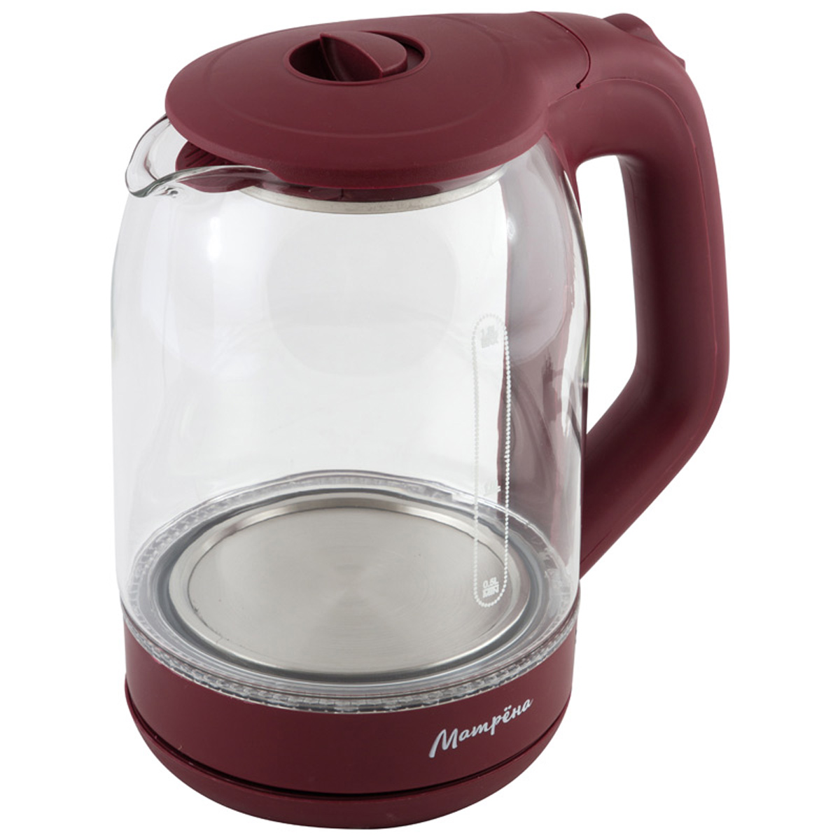 Чайник МАТРЕНА MA-006 электрический (1,8 л) стекло вишневый (005415)Купить