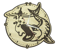 Часы настенные сувенирные модель Рыбалка 2 (диаметр 280мм)