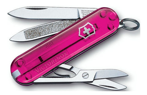 Нож Victorinox Classic, 58 мм, 7 функций, полупрозрачный розовый (подар. упак.) (0.6203.T5U)Купить