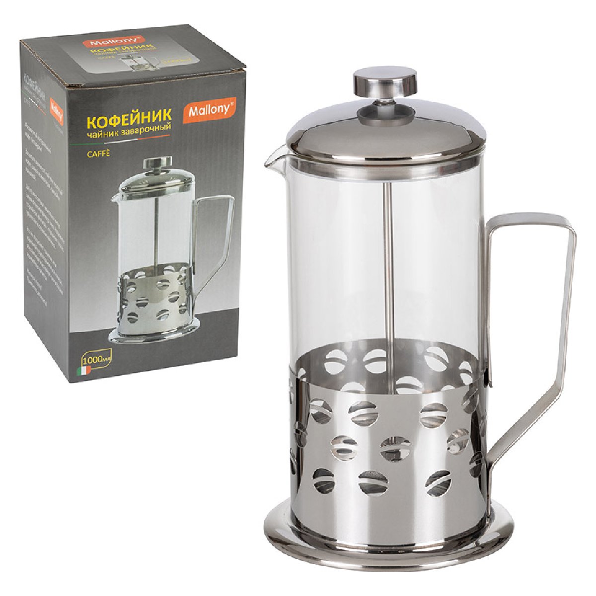 Чайник кофейник (кофе-пресс) Caffe B535-1000ML (сталь) (950081)Купить