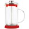 Чайник кофейник (кофе-пресс) RUBINO 600 мл из боросиликатного стекла, цвет-красный (950070)