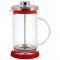 Чайник кофейник (кофе-пресс) RUBINO 800 мл из боросиликатного стекла, цвет-красный (950072)