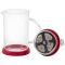 Чайник кофейник (кофе-пресс) RUBINO 800 мл из боросиликатного стекла, цвет-красный (950072)