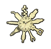 Часы настенные сувенирные модель Инструменты (фигурные 275х275мм)